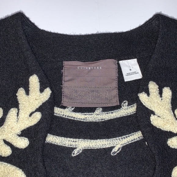 Anthropologie Guinevere Black Felted Wool Cardigan - Women’s Size Medium - Picture 6 of 7